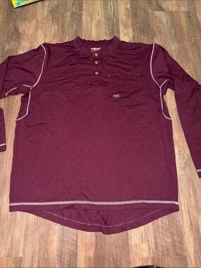 Ariat Rebar Henley Shirt with Pocket 1/4 Button size L
